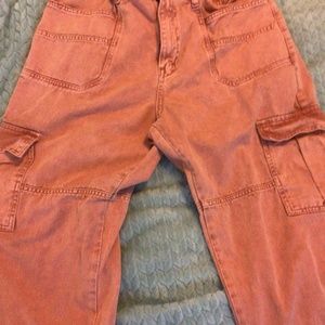 Free People Coral Denim Joggers